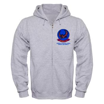 MUAVS2 - A01 - 03 - Marine Unmanned Aerial Vehicle Squadron 2 (VMU-2) with Text - Zip Hoodie